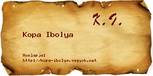 Kopa Ibolya névjegykártya